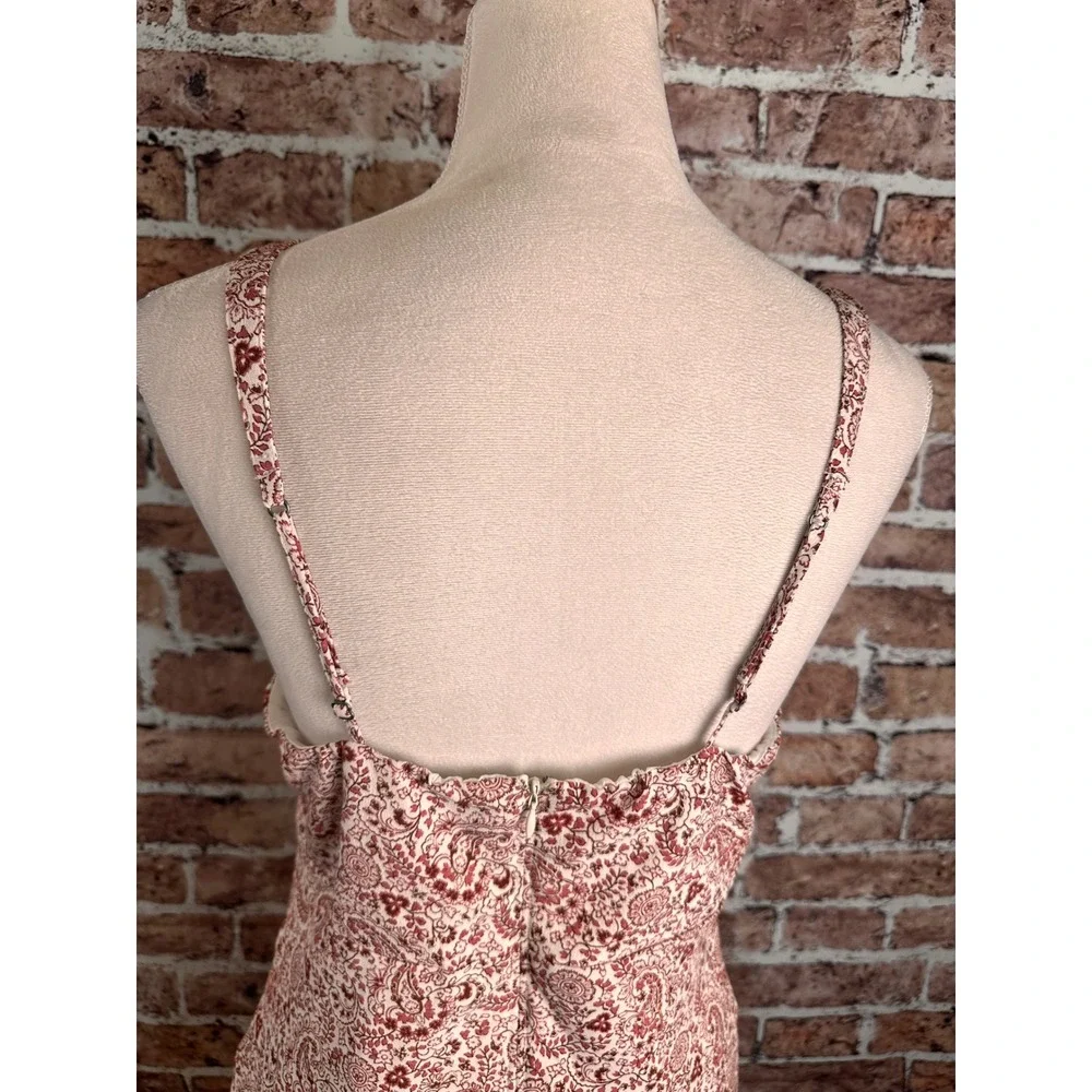 Abercrombie & Fitch Women's Paisley Floral V-Neck Mini Dress Terracotta Med NWOT - Picture 9 of 15